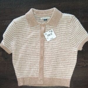 American Eagle Outfitters Tan Striped Knit Top